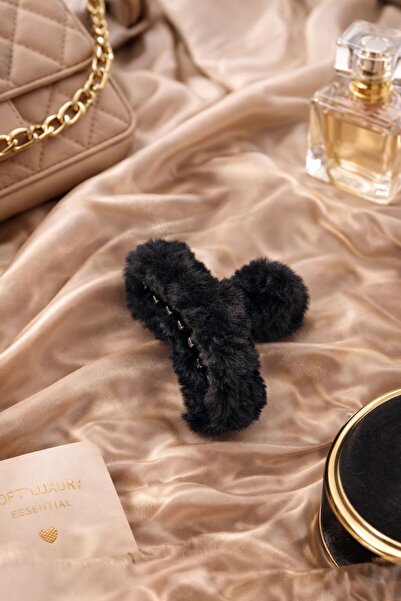 Accessories Hei Μαύρο Βελούδινο Κλιπ Μαλλιών με Απαλή Υφή