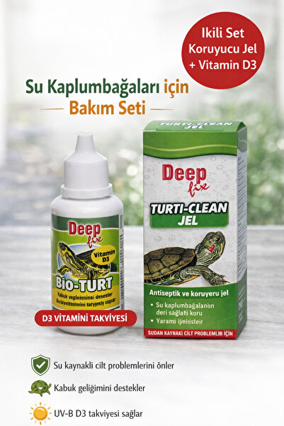 ozzipetshop Su Kaplumbağası Bakım Seti D3 Vitamini Koruyucu Jel Kabuk Bakım v...