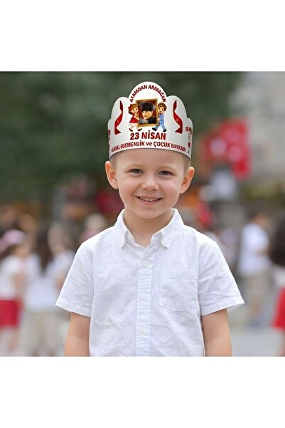 23 Nisan Çocuk Bayramı Tacı 6 Adet | Ayarlanabilir Karton Taç 56 cm