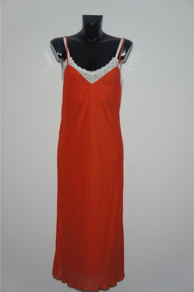 FASHION Μακρύ κόκκινο/κοραλλί φόρεμα