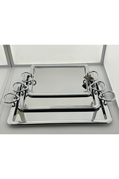 aljahwari 3-piece silver serving tray set