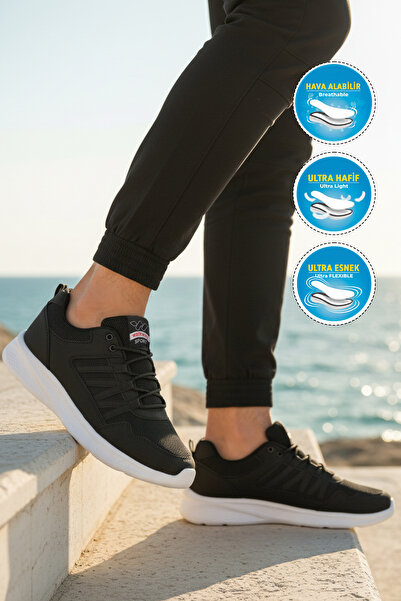 WALKWAY Ανδρικά αθλητικά παπούτσια 2029 M Μαύρο-Λευκό