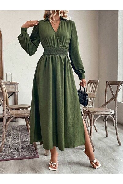 Iuliashop Rochie midi Lydia kaki - S