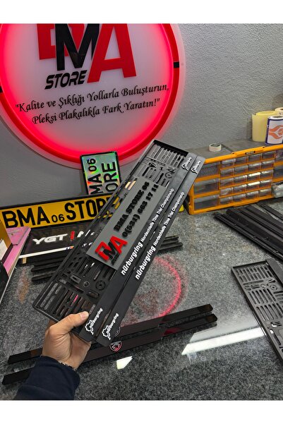 BMASTORE06 NÜRBURGRİNG Enjeksiyon Baskılı Plakalık(1çift,2adet)
