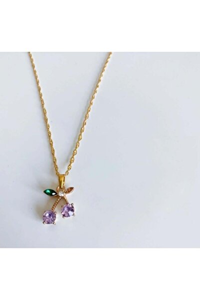 Venus Design Lila Kiraz Kolye