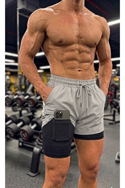 KAPHONE Men's 4-Pocket Towel Holder Sports Shorts with Leggings