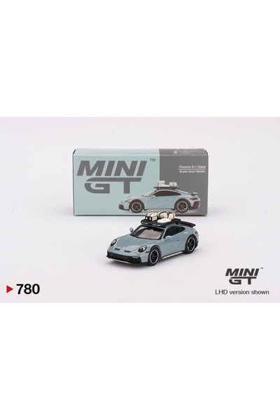 mini gt بورش 911 داكار باللون الأخضر المعدني