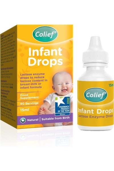 Colief Picături pentru bebeluși, Enzimă lactază, Anti-colici, Picături, 15 ml