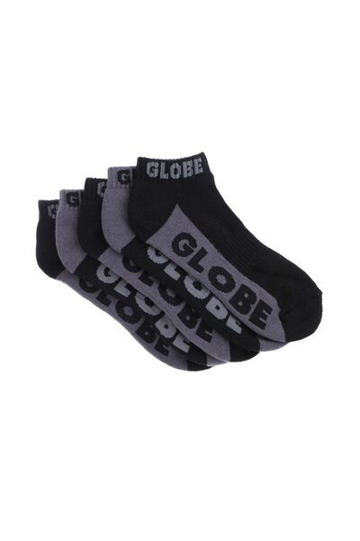 Globe ΚΑΛΤΣΕΣ ΑΝΚΛΕΪ ΣΕΤ 5 ΤΕΜΑΧΙΩΝ ΜΑΥΡΟ/ΓΚΡΙ