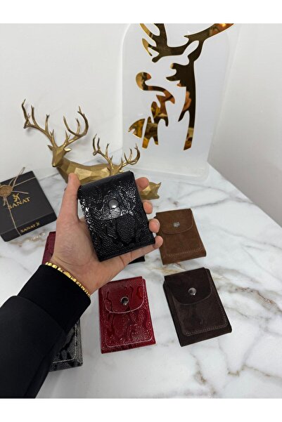 SANAT 100% Genuine Crazy Leather Hand-Sewn Minimalist Wallet - Vintage with S...