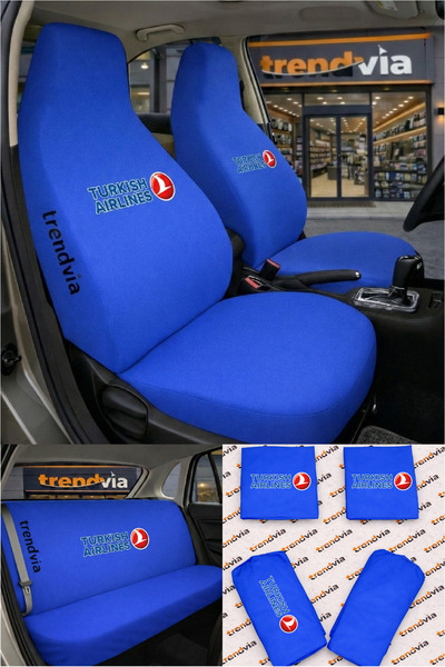 trivexa Thy (Turkish Airlines) Logo Car Seat Cover Front and Rear Set – Combe...