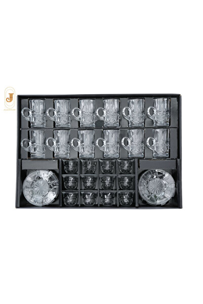 aljahwari Luxury Crystal Tea and Coffee Set, 36 Pieces, AB-54800