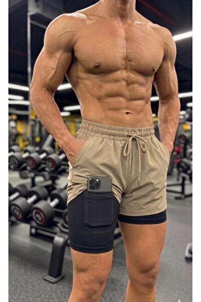 KAPHONE Men's 4-Pocket Towel Holder Sports Shorts with Leggings