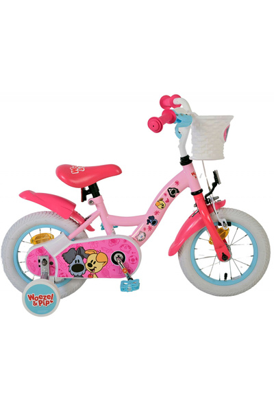 Volare Bicicleta pentru fete Woezel & Pip, 12 inch, culoare roz, frana de man...