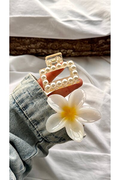 YOYYO Γυναικείο Σετ 2 τεμαχίων με αγκράφα Lotus - Περλέ Λεπτομερής Αγκράφα με...