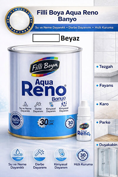 Filli Boya Aqua Reno Banyo Dönüşüm Boyası–Neme,Darbeye ve Kimyasala Dayanıklı...