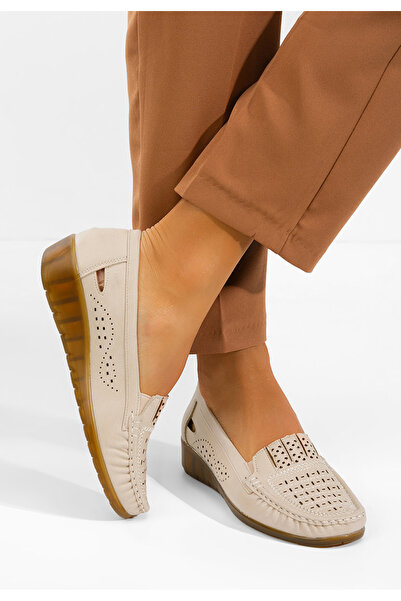 B T Shoes Mocasini dama Genovia bej
