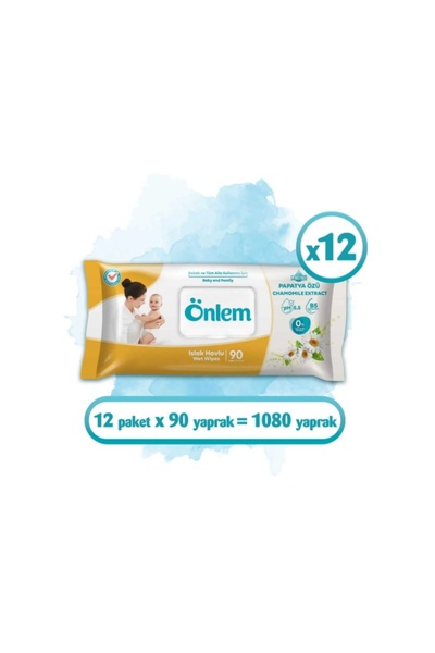 ÖNLEM Papatyalı Islak Havlu Kapaklı 1080 Yaprak