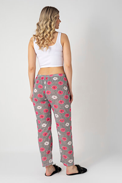 DONEX Pamuklu İnce Nefes Alan Kumaş Kurdele Bel Detaylı Cepsiz Kadın Pijama Altı