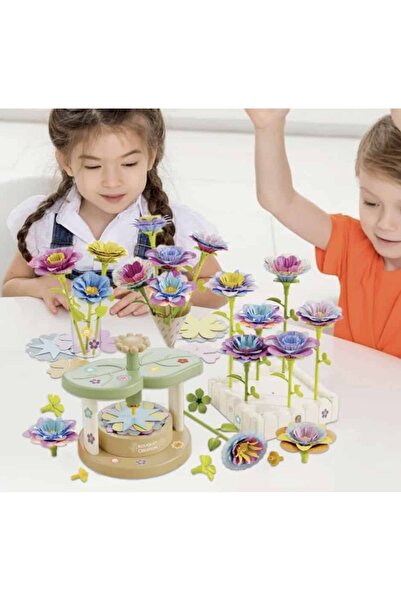 OEM Set creativ DIY buchet flori 189 piese – jucarie educativa cu petale textile pentru copii