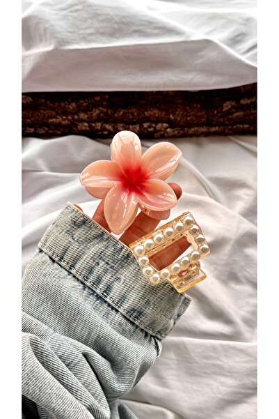 YOYYO Γυναικείο Σετ 2 τεμαχίων με αγκράφα Lotus - Περλέ Λεπτομερής Αγκράφα με...