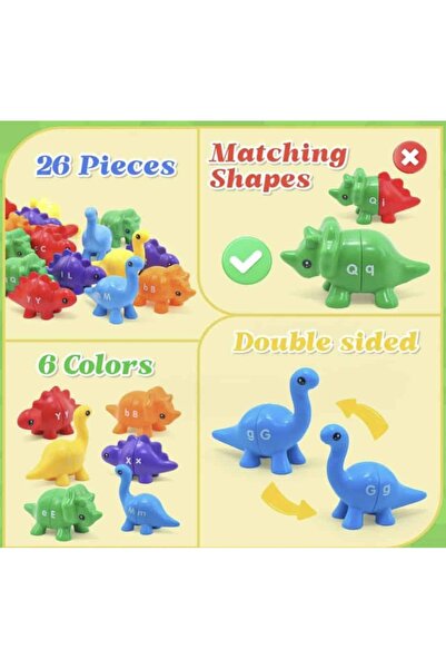 OEM Jucarie Montessori dinozauri alfabet – joc educativ de asociere litere si culori