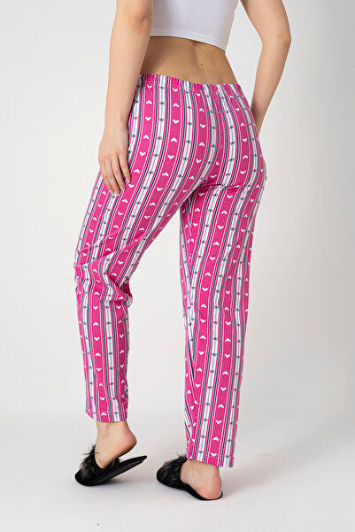 DONEX Pamuklu İnce Nefes Alan Kumaş Kurdele Bel Detaylı Cepsiz Kadın Pijama Altı