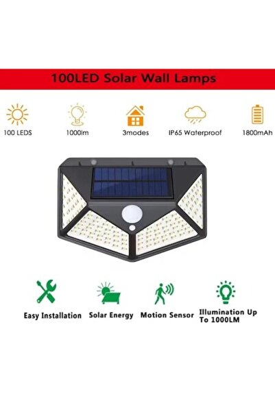 Trendily Ηλιακό Φωτιστικό Εξωτερικού Χώρου 100 LED με Αισθητήρα Κίνησης και Φ...