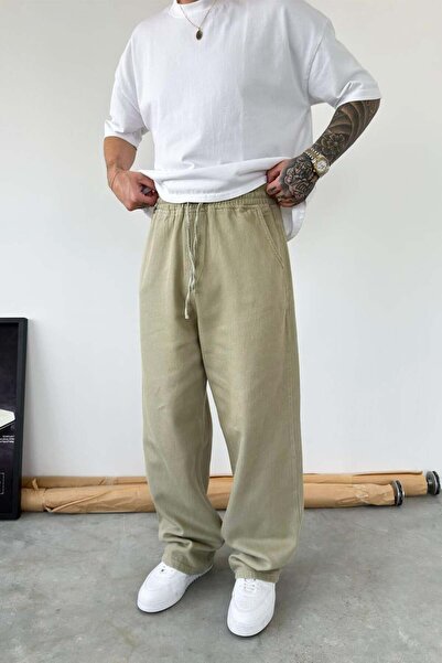 HAFKAGİYİM Khaki Basic Gabardine Baggy Pants