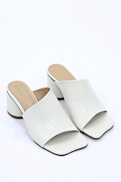 kajal ayakkabı Cbr-T50 Thick Heeled Genuine Leather Slippers