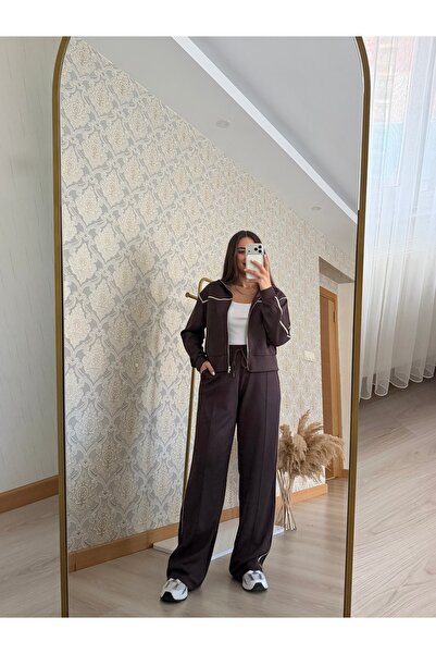Butik Duygu Şakiroğlu Modal Kumaş Kahve Eşofman Takımı
