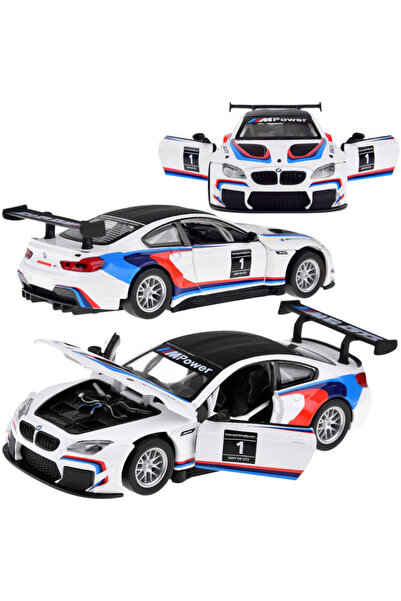Jokomisiada Model auto sport din metal BMW M6 GT3 scară 1:32 cu lumini și sun...