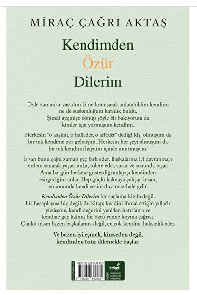 İndigo Kitap Kendimden Özür Dilerim Miraç Çağrı Aktaş Gnydkkn