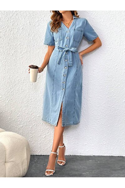 Iuliashop Rochie midi din denim Lilly - XS