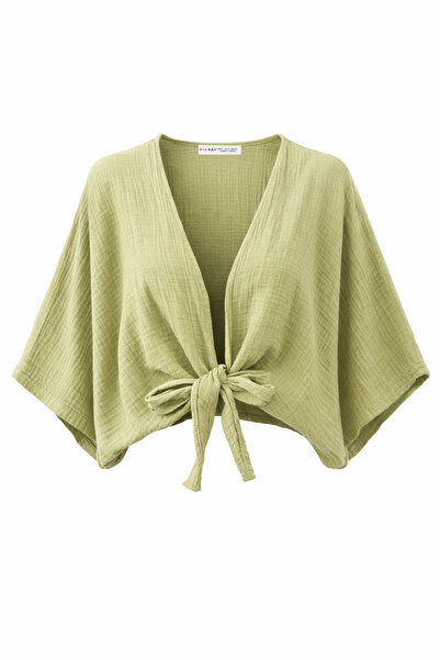 Mixray 4723 Γυναικεία μπλούζα μπολερό με δέσιμο μπροστά Çağla