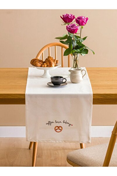 LC Waikiki Κεντητό ρολό δαπέδου LCW HOME με κεντημένο κείμενο εκρού 45x150 εκ.