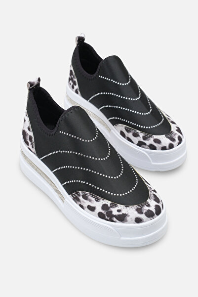 kajal ayakkabı Mdln 786 Stone Detailed Leopard Sneakers