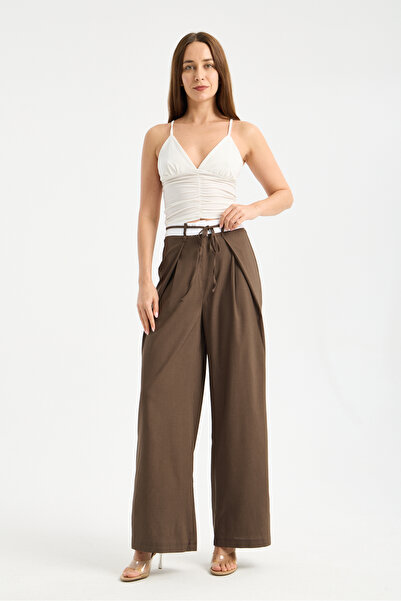 jöns since 1997 Women's Seasonal Pants with Contrast Waistband and Pleated Dr...