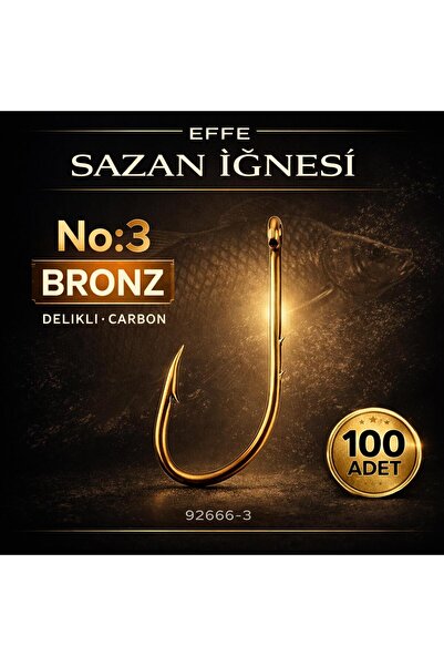 EFFE Sazan İğnesi No:3 Bronz Delikli Carbon 100 Adet 92666-3