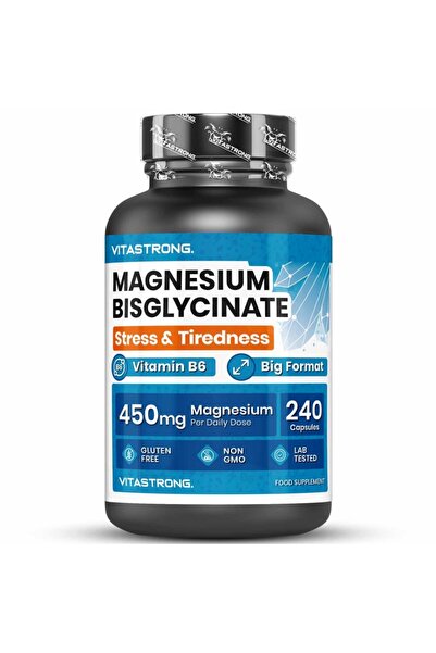 vitastrong ΜΑΓΝΗΣΙΟ ΒΙΣΓΛΥΚΙΝΙΚΟ 240 κάψουλες – Κατά του στρες και της κόπωσης