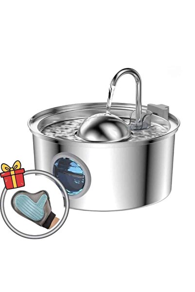 OEM Ανοξείδωτη ποτίστρα νερού 3.2L για γάτες και σκύλους + δώρο γάντι