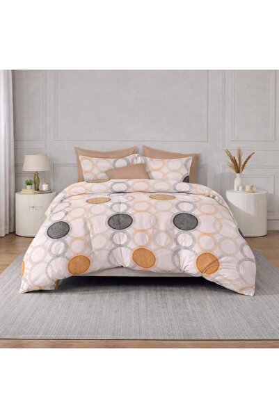 Pucioasa Double bed linen, 2 persons, Sulfur, Cotton, Finet, 6 Pieces, with e...