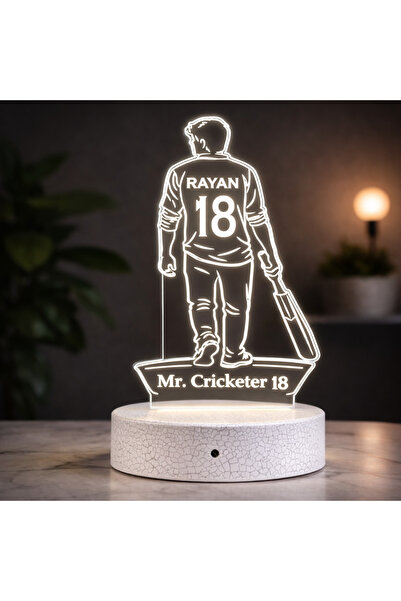 GENERAL Personalised Cricket LED Lamp UAE – Custom Name Acrylic Night Light f...