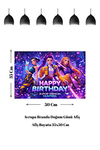 HAPPYLOOPPARTY Kpop K-Pop banner za rođendan sa temom Lovaca na demone 35x50 cm