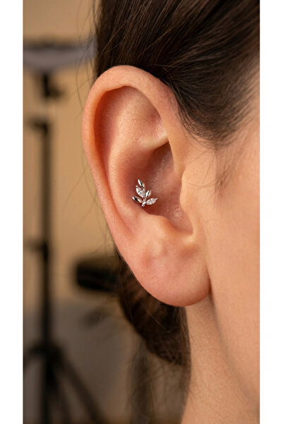 Vilma Aksesuar Cerrahi Çelik Yaprak Model Tragus Conch Helix Piercing (6mm)