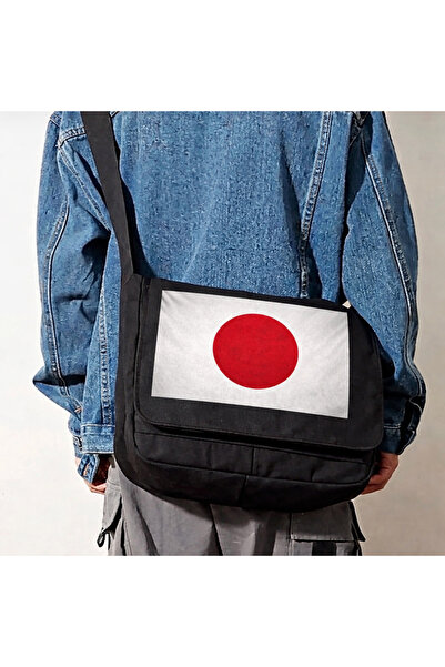 Toum Μαύρες τσάντες αγγελιοφόρου με στάμπα σημαίας Ιαπωνίας