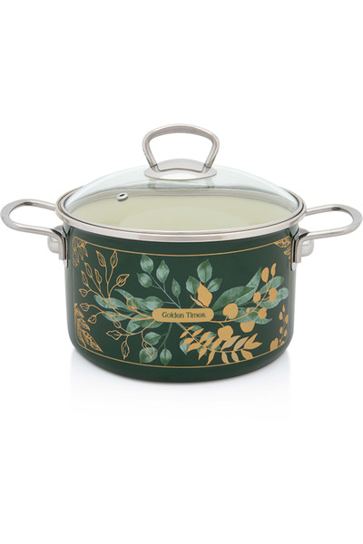 Metalac 4l pot with glass lid Golden Times enamel/20cm/4l