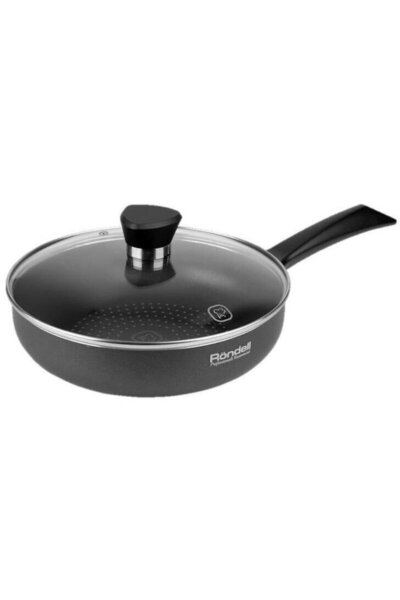 RONDELL Pan with lid Arabesco RDA-578 26cm, Aluminum, Xylan Plus, Black