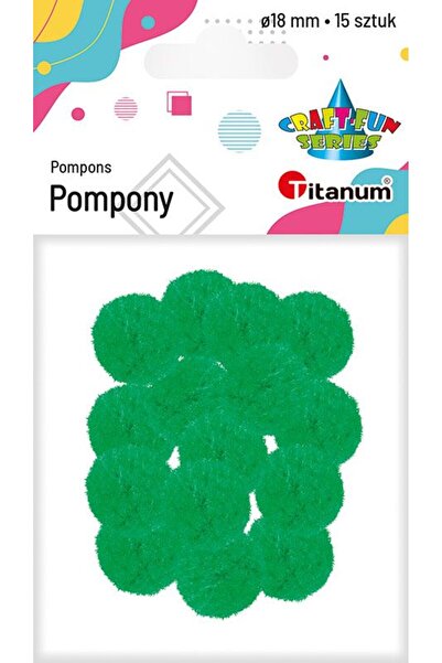 Titanum Pompoane din poliester 18mm verzi 15 buc