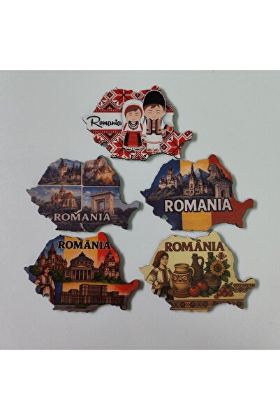 Inedit Print Μικτό σετ 5 μαγνητών ψυγείου Ρουμανίας